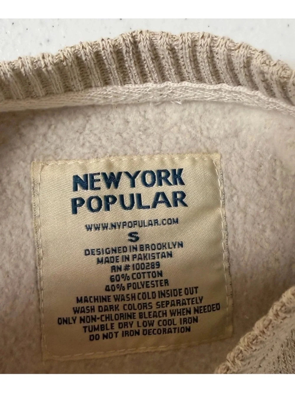 New York Popular Philadelphia Sweatshirt Woman Beige Crewneck Size S